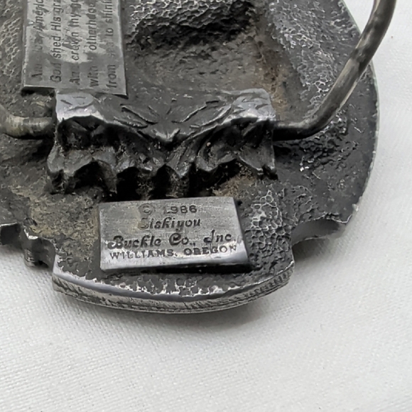 Silver Patriotic Belt Buckle Let Freedom Ring 1986 Vintage - Picture 4 of 7